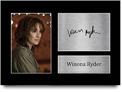 HWC Trading Winona Ryder Joyce Byers Gifts gedrucktes Autogramm für TV-Fans, A4