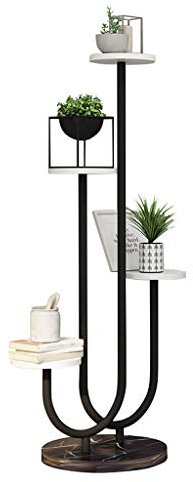 Contemporain Support à Fleurs Support de Plante en Bois Intérieur extérieur en métal Présentoir Support de Pots de jardinière Étagère de Fleurs de Rangement de Jardin pour Le Salon Balcon Patio Deco