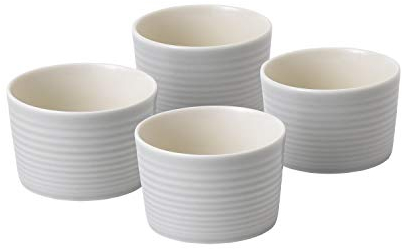 Royal Doulton Gordon Ramsay 1054426 Lot de 4 ramequins en Porcelaine Gris Clair 10 cm