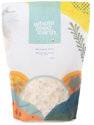 Wholefood Earth Tranche de noix de coco brute 1 kg | Sans OGM | Naturel | Haute fibre