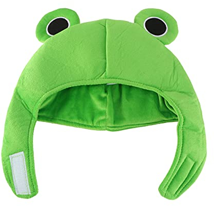 VALICLUD Plüsch Frosch Hut Winter Schal Mütze Ohren Ohr Winter Mütze Schädel Kopfbedeckung Neuheit Party Dress Up Cosplay Kostüm Grün