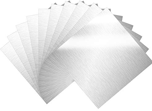 WANTOUTH 12 pcs Plancha Aluminio 15cm * 15cm Chapa de Aluminio de 0.5mm Placas de Aluminio Plata Hoja de Aluminio Fino para Maquetas de Construcción Ferias Señalización de Construcción Serigrafía