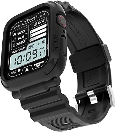 elkson Compatibile con cinturino Apple Watch da 41 mm e 40 mm con custodia paraurti, Quattro Pro robusti cinturini da uomo per Apple Watch SE e iWatch Serie 8 7 6 5 4, custodie protettive sportive