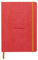 Rhodia 117380C - Notizheft Softcover Rhodiarama DIN A5 (14,8x21 cm), 80 Blatt, liniert Clairefontaine Papier Elfenbein 90g Lesezeichen, Gummizugverschluss, Cover aus Kunstleder Korallenrot, 1 Stück