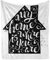 ABAKUHAUS Familie Weiche Kuscheldecke Sofadecke, My Home is Where You Are, Gemütlicher Plüsch für den Innen- und Außenbereich, 125 x 175 cm, Charcoal Grau und Weiß