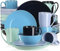 LOVECASA-Sweet Vajilla de Porcelana de 32 piezas, Juego de Vajilla para 8 Personas, Cada Una con 8 Cuencos, 8 Tazas, 8 Platos de Postre y 8 Platos de Cena, Mezcla de Colores