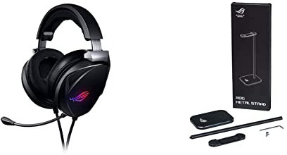 ASUS ROG Theta 7.1 - Auriculares de Gaming USB-C ROG Metal Stand - Soporte metálico para Auriculares ROG Gaming con pies de Goma y 27,5 cm de Altura, Negro