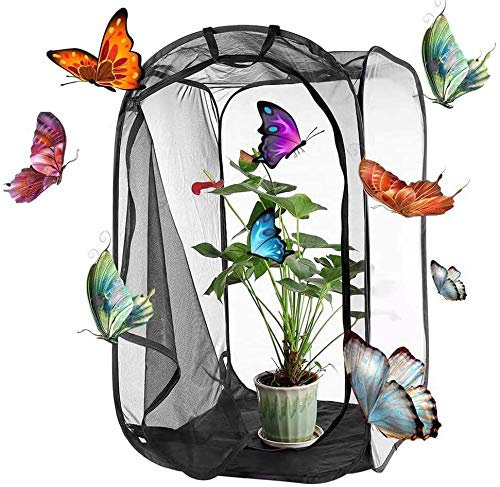 91 x 61 x 59 cm groß, Portalbe, Insekten-Schmetterling-Lebensraum-Kits, Gartennetz, Terrariumstab, Vogelspinnen-Gehege, Schmetterlingsfarm, Hausfaunarium NFF-57