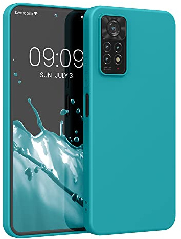 kwmobile Hülle für Xiaomi Redmi Note 11 Pro/Note 11 Pro (5G) / Note 12 Pro (4G) TPU Case - Handyhülle unterstützt kabelloses Laden, Flexible Schutzhülle, gummiertes Cover in Petrol matt