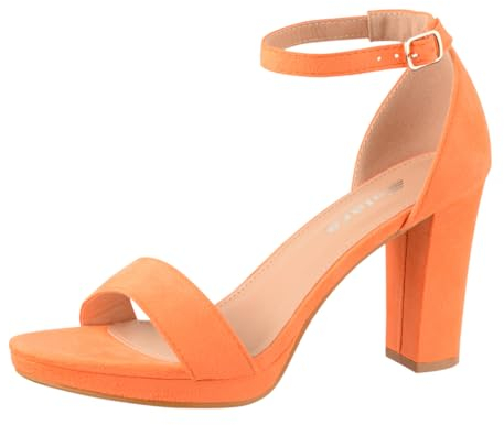 Elara Damen Pumps High Heels Chunkyrayan WW100 Orange-40