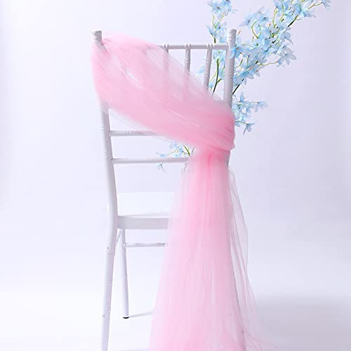 Lot de 10 nœuds de chaise en tulle - 150 x 200 cm - Pour décoration de chaise - Pour bricolage, artisanat, jupe, mariage, Noël, fête, cérémonie - Rose A