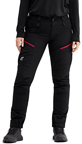 RevolutionRace Damen RVRC GP Pro Pants, Hose zum Wandern und für viele Outdoor-Aktivitäten, Black/Red, S