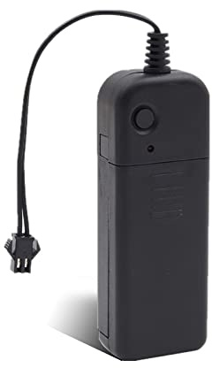 EL Wire Battery Case Replacment, 2-Pin Power Controller Battery Box for EL Electroluminescent Wire Light kit (No Battery)