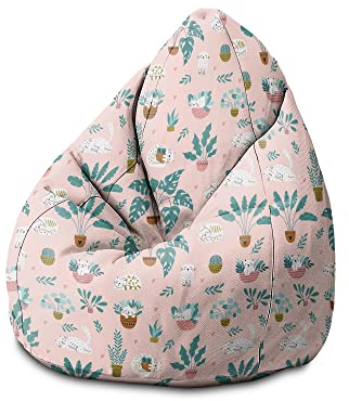 DreamRoots Sitzsack Kinder mit füllung - Bodenkissen Kinder Sitzsack - Kinderzimmer 70 x 70 x 105 cm - Bean Bag Kinder - Bubibag - Kindersitzsack - Sitzkissen Boden