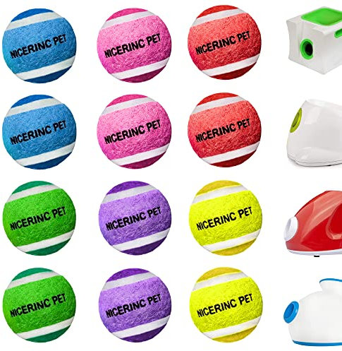 NICERINC PET X-Small Dog Tennisbälle Hundespielzeug Ball Interior Bell 3,8 cm 12 Stück Fit Ball Launchers