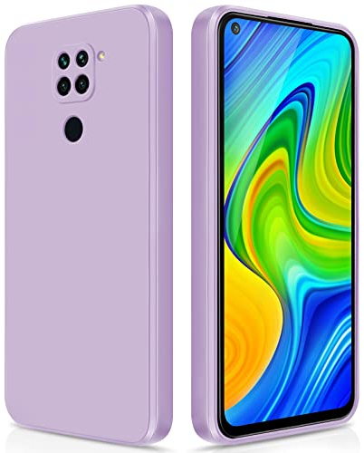 GiiYoon Hülle Kompatibel mit Xiaomi Redmi Note 9, Hochwertiges Liquid Silicone Case, Rundumschutz Handyhülle, Kratzfestes Weiches Mikrofaserfutter- Lila