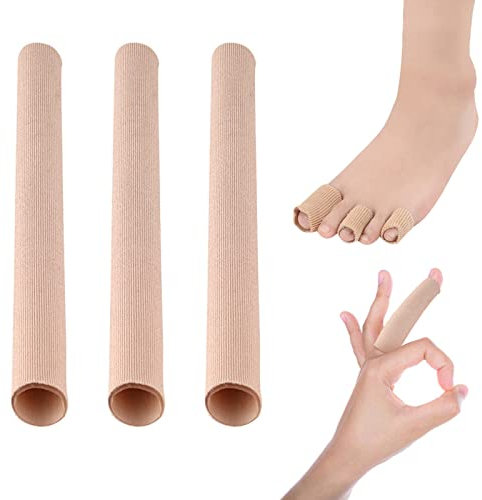 VEGCOO 3 Pièces Protection Orteils en Silicone Découpable, Bandage de Tube de Coussin d’Orteil Protection des Doigts en Gel Doux pour Enlever les Cors, Traitement des Oignons, Callosités (M)