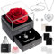 Tarocat Véritable rose éternelle avec collier, boucles d'oreilles, bracelet, boîte cadeau, boîte cadeau, boîte à roses, anniversaire, Saint-Valentin, anniversaire de mariage pour elle, petite amie,