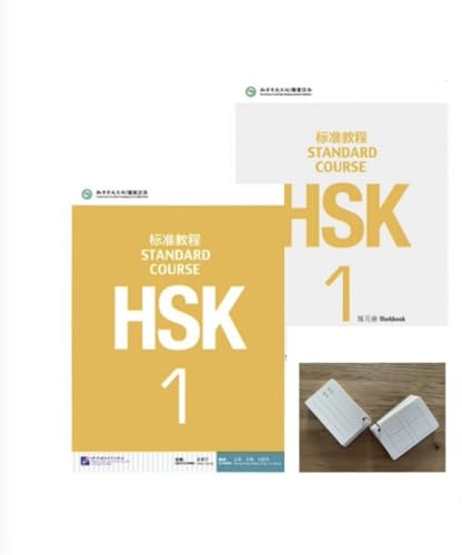 HSK Standard Course 1 SET - Textbook +Workbook (Chinese and English Edition) Broché+50 original Chinese flashcards