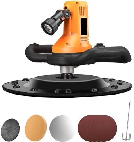 RayGenius Wall Smoothing Polishing Machine, 280-2800RPM Concrete Mixer, Concrete Trowel with Mixing Rod, 1680W Electric Plaster Mortar Cement Putty Trowel