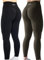 AUROLA Workout-Leggings für Damen, nahtlos, Scrunch-Strumpfhose, Bauchkontrolle, Fitnessstudio, Fitness, Mädchen, Sport, aktive Yogahose, Set (Schwarz + Dunkles Olivgrün), Groß