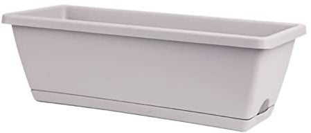JOROBURO Fioriere per Ortaggi, Vasi in Plastica per Fiori e Ortaggi Contenitori per Piante, Fioriera Rettangolare Fioriera per Finestra per Balcone Casa(43x19cm/16.7x7.5in-Grigio chiaro)