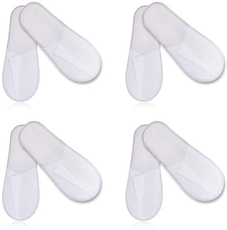 MagiSel Pantofole Usa e Getta Antiscivolo, Pantofole Chiuse, Pantofole in Spugna Premium, Ciabatte Monouso per Hotel, Spa, casa, viaggi, unisex, lavabili, misura universale, 4 Paia
