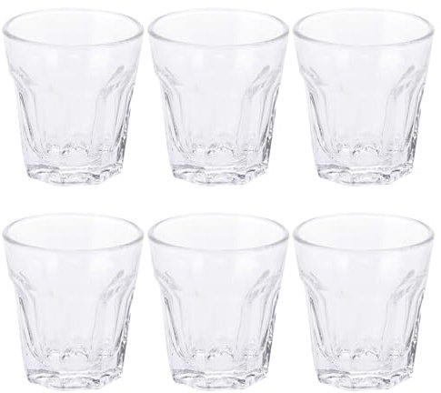 EH Excellent Houseware 150446 Lot de 6 verres à shot transparents à base lourde pour vodka, tequila, whisky, liqueur, expresso, mini soda, style soda, pour maison, bar, fête, lave-vaisselle