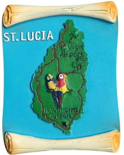 ST.Lucia Fridge Magnet Travel Souvenir Kitchen Refrigerator Magnet Decoration Hand Painted Craft