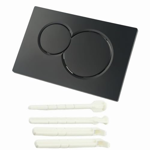Für Geberit Sigma01 Betätigungsplatte Chrom Dual-Flush-Platte für Spülkasten 115.770.21.5, Kunststoff, für 2-Mengen-Spülung, Schwarz
