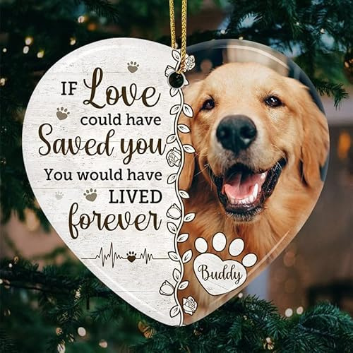 Glad Gua You Would Have Lived Forever Memorial Christmas Ornaments, Angel Dog Christmas Ornaments, Dog Memorial Gifts for Loss of Dog, Pet Loss Gifts, Dog Memorial Gifts, in Memory of Dog