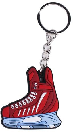 BOGEEL Cartoon-Eishockey-Schlüsselanhänger, Eis- und Schnee-Sport-Anhänger, Auto-Schlüsselanhänger, Dekoration, Schmuck, Zubehör für Damen und Herren, umweltfreundliches PVC Keychain Strap