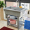 Station de lavage des mains portable avec kit de vidange de robinet de planche à laver - Évier utilitaire d'extérieur pour baignoire à linge - Évier autonome en plastique pour sous-sol, garage,