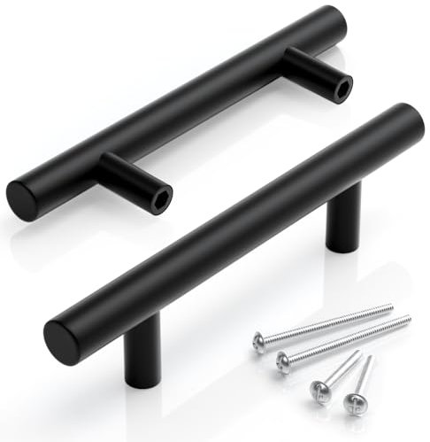 ARANA 15 Pack Kitchen cabinets Handle 128mm Black Cupboard Handles Kitchen Drawer pulls for Shower Door Bathroom Door Wardrobe Bedroom drawe Pull Stainless Steel