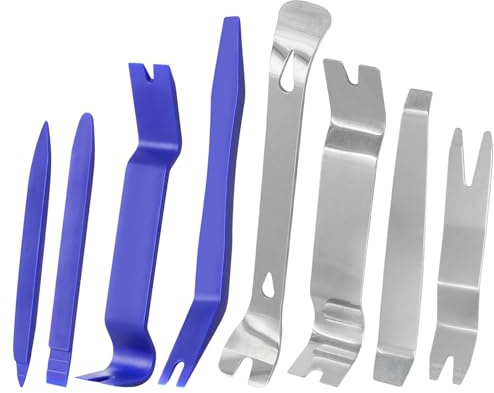 Wetado Metal Auto Trim Removal Tool Kit, Car Door Audio Panel Trim Removal Set 8pcs