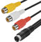 MEIRIYFA Câble d'extension S-Vidéo 4 broches vers 3 RCA AV femelle Câble composite 3 RCA vers 4 broches Mini DIN S-Video Câble d'extension pour TV/HDTV, lecteur CD, VCR, DVR, lecteur DVD, PC,