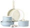 Set di Pentole e Padelle Antiaderenti 11 Pezzi con Manico Rimovibile: Design Impilabile per Forno, Gas, Induzione e Lavastoviglie, Senza PFAS (Blu)