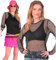 W WIDMANN MILANO Party Fashion - top de rejilla para mujer, camiseta fluorescente para festivales y carnaval.