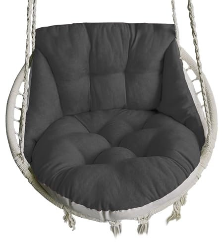 Generisch Rattan-Hängesessel, Dick Hängesessel Kissen, Waschbar Kissen Für Egg Chair Swing Für Schlafzimmer Balkon Gartenterrasse(Schwarz)