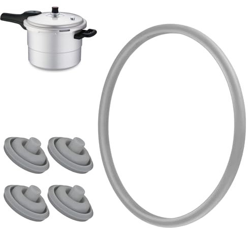 FDJZXW Schnellkochtopf Ersatzteile Kompatibel mit Wmf 22cm Dichtungsring Kochsignaldichtung Kommt mit 4 Stück Ventilstopfen-Silikonkappen Passend für Schnellkochtopfdeckel 2,5l 3l 4,5l, 6,5l 8,5l