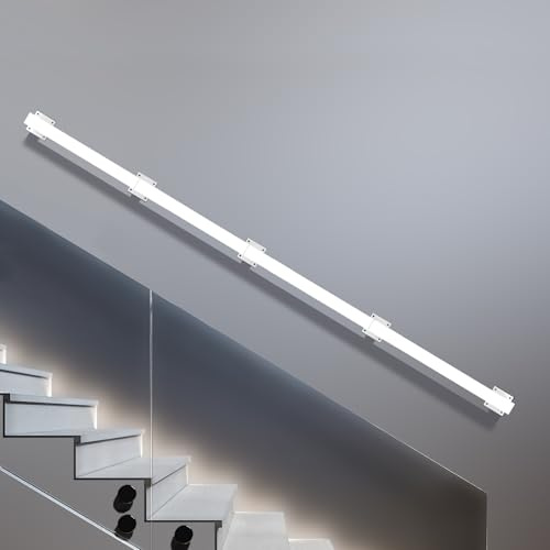 Barandilla para escaleras, para interiores, pasamanos para escaleras, exterior/interior, de acero inoxidable, color blanco, 420 cm