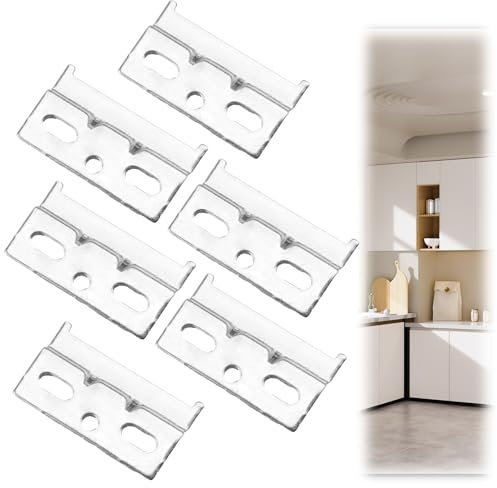 Kit de Fixation Murale pour Meubles Suspendus, 6 Plaques Métalliques 60x40mm Galvanisées, Support Mural Antirouille pour Armoire de Cuisine, Salle de Bain, Placard Suspendu