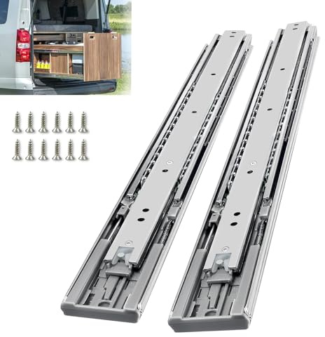 VITERLYNX Softclose Schwerlastauszug 90 kg Tragkraft 1 Paar Schubladenschienen Vollauszug 250 400 500 mm Schubladenauszug Schienen für Schubladen Mit Schrauben-51mm Softclose 22 (559mm)