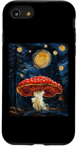Mushroom Starry Night - Van Gogh Inspired Tee Case for iPhone SE (2020) / 7/8