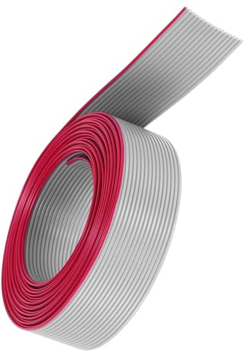 Unifizz 28AWG 16 Pin IDC Flat Ribbon Cable, 1.27mm Pitch 3m Length Jumper Wire for PC, LED Display, DIY Electronics