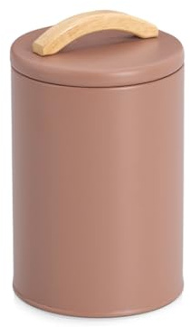 Vorratsdose, 1300 ml, Metall/Gummibaum, mocca