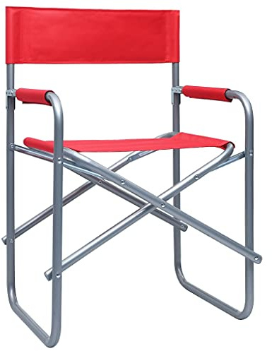 zylophax Regiestühle 2 STK Stahl rot klappbar mit Armlehnen wetterfest 48x57x79 cm für Garten Balkon Terrasse Outdoor Camping bequemer Gartensessel