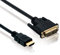 HDSupply Câble HDMI/DVI Single Link HDMI High Speed A mâle (19 broches) vers prise mâle DVI-D (18 + 1 broches, contacts plaqués or, double blindage, HDMI haute vitesse 1,5m Noir