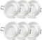 SSC-LUXon 6 Stück RF-2 LED Einbaustrahler Set flach 230V - Einbauspot schwenkbar mit 4W LED Modul warmweiß Einbautiefe 30mm - kein Trafo nötig