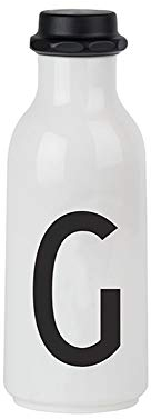 Design Letters Persönliche Trinkflasche Weiß (G) | BPA-Frei | 500 ml | Tritan Wasserflasche im Nordisches Design | Auslaufsicher | Spülmaschinengeeignet | erhältlich von A-Z